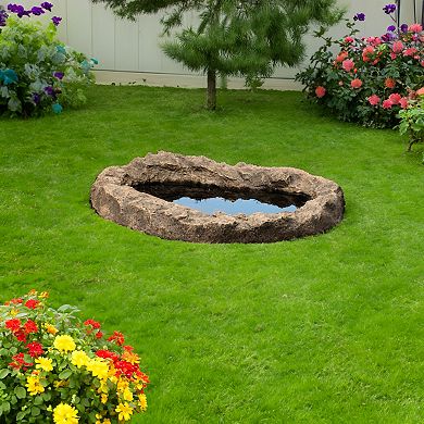 Flower Faux Rock Fiberglass Garden Decorative Water Pond