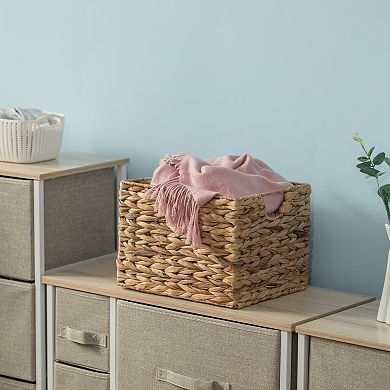 Natural Decorative Woven Water Hyacinth Storage Basket