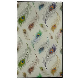 Deerlux Modern Animal Print Living Room Area Rug with Nonslip Backing, Peacock Pattern