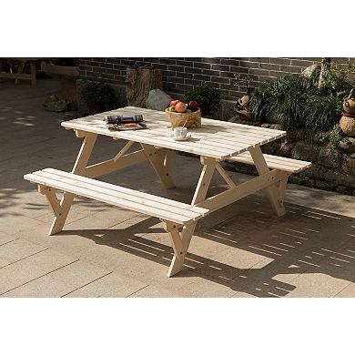 Outdoor Patio Deck Garden Picnic Table