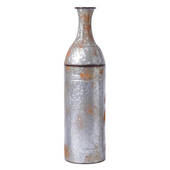 Rustic Farmhouse Style Galvanized Metal Floor Vase Decoration