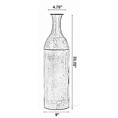 Rustic Farmhouse Style Galvanized Metal Floor Vase Decoration