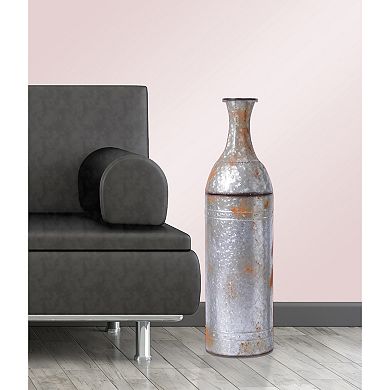 Rustic Farmhouse Style Galvanized Metal Floor Vase Decoration
