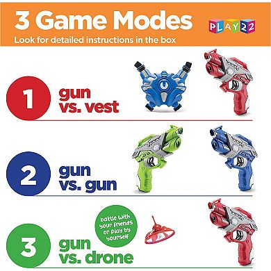 Laser Tag Sets Gun Vest and Drone - Infrared Laser Tag Guns Set 4 Guns 4 Vests and 4 Drones