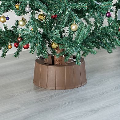 Brown Plastic Christmas Tree Stand With Screw Fastener