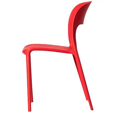 Modern Plastic Outdoor Dining Chair with Open Curved Back