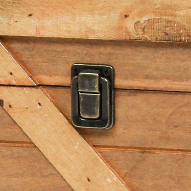 Stackable Square Wooden Cargo Crate Style Storage Chest
