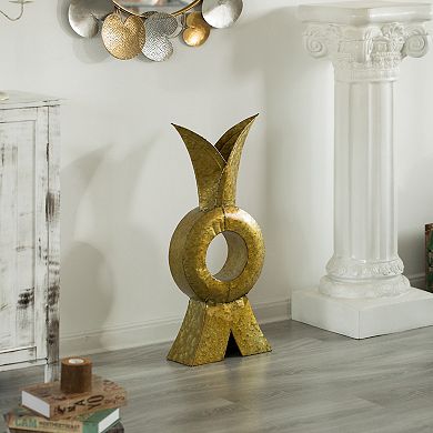 Unique Style Galvanized Metal Design Floor Vase for Entryway, Living Room or Dining Room