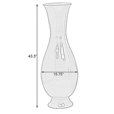 Tall Modern Decorative Floor Vase Handmade, Natural Bamboo Finish