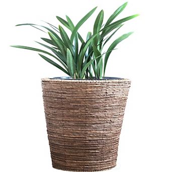 Banana Rope Wicker Indoor Planter Pot with Metal Pot Insert