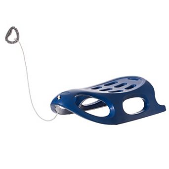 Outdoor Snow Sleigh Ice Sled Toy, Two Rider, Solid Hard Plastic with Pull Rope for Kids over 5 Years