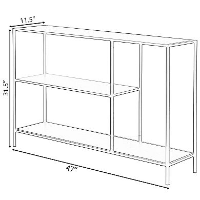 Modern Display Metal Console Table with Open Shelfs