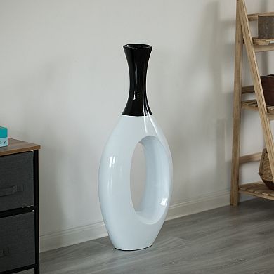 Contemporary Decorative Floor Flower Vase for Living Room, Entryway or Dining Room