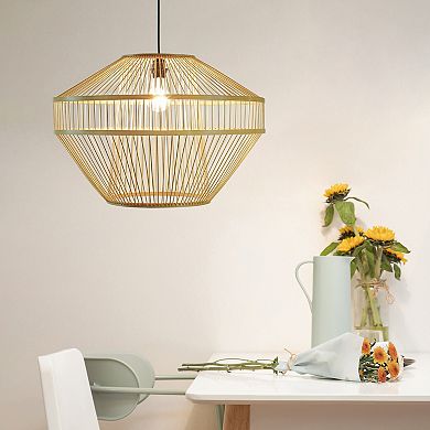 Modern Bamboo Hanging Light Shade for Entryway and Living Room