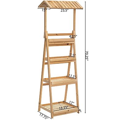Multi-Functional Wooden Shelf Plant Stand, Storage Rack and Bookcase