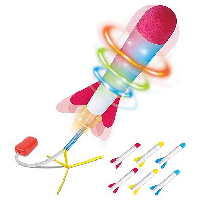 Toy Rocket Launcher for Kids Led - Shoots Up to 100+ Feet - Includes 6 Foam Rockets, 3 Colors