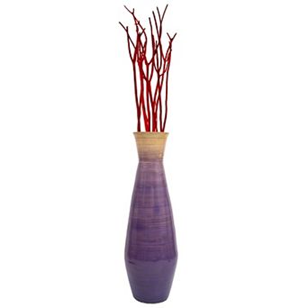 Uniquewise Classic Bamboo Floor Vase Handmade, For Dining, Living Room