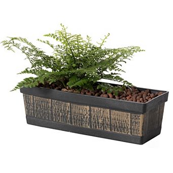 Outdoor and Indoor Rectangle Trough Plastic Planter Box, Vegetables or Flower Planting Pot