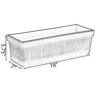 Outdoor and Indoor Rectangle Trough Plastic Planter Box, Vegetables or Flower Planting Pot
