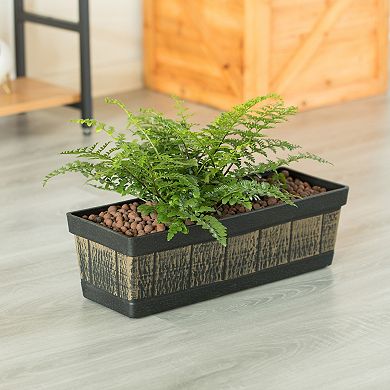 Outdoor and Indoor Rectangle Trough Plastic Planter Box, Vegetables or Flower Planting Pot