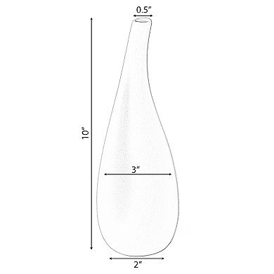10-inch Medium White Ceramic Water Drop Vase - Modern Teardrop Shape for Home Decor