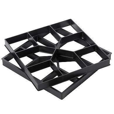 Decorative Pavement Mold Cement Form Stamp Walkway Maker Patio Stepping Stone Pavers Reusable Pathway Mould, 2 Pack