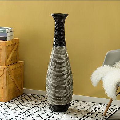 Tall Floor Vase for home decor, Artificial Rattan Wire Pattern Floor vase