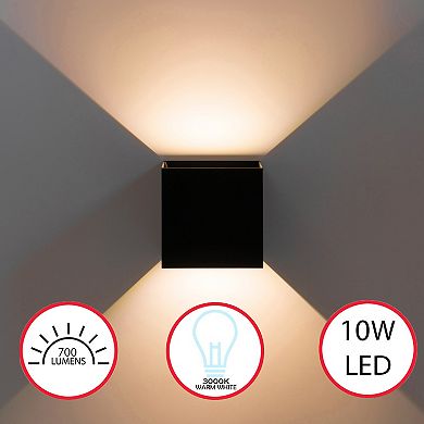 Modern Wall Sconce LED Waterproof Wall Lamp Aluminum with Adjustable Beam 10-Watt 3000K