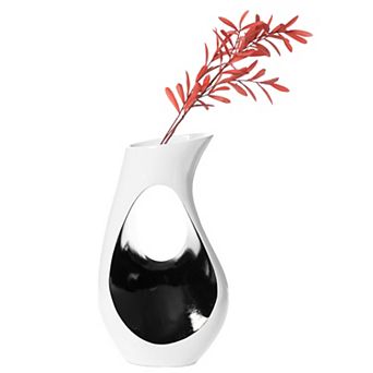 Modern floor vase, White Unique Trumpet Floor Vase, Home Interior Decoration, Tall Floor Vases