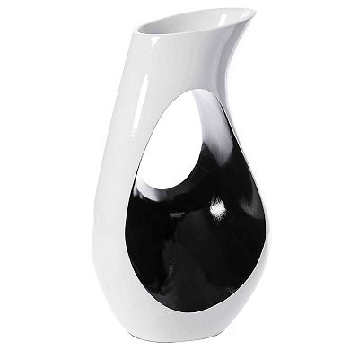 Modern floor vase, White Unique Trumpet Floor Vase, Home Interior Decoration, Tall Floor Vases