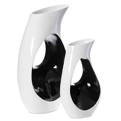 Modern floor vase, White Unique Trumpet Floor Vase, Home Interior Decoration, Tall Floor Vases