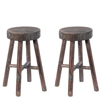 Antique Wooden Chair Log Cabin Stools
