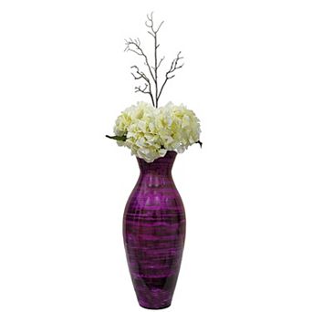 Uniquewise 21" Modern Bamboo Floor Vase Flared Design for Dining Room Living Room and Entryway Décor