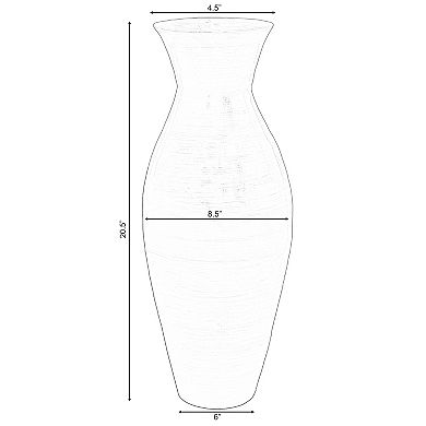 Uniquewise 21" Modern Bamboo Floor Vase Flared Design for Dining Room Living Room and Entryway Décor