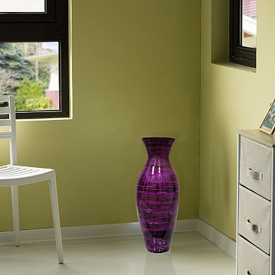 Uniquewise 21" Modern Bamboo Floor Vase Flared Design for Dining Room Living Room and Entryway Décor