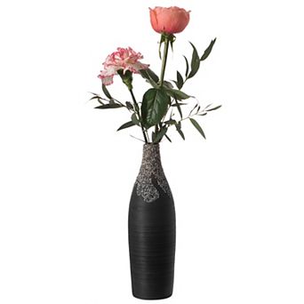 Modern Decorative Ceramic Table Vase Ripped Design Bottle Shape Flower Holder