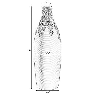 Modern Decorative Ceramic Table Vase Ripped Design Bottle Shape Flower Holder