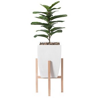 Indoor Decorative Square Planter with Wooden Stand