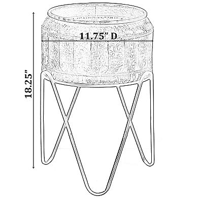 Galvanized Metal Ice Bucket Beverage Cooler Tub with Stand