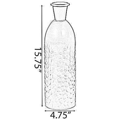 Modern Decorative Iron Hammered Tabletop Centerpiece Flower Vase, Champagne