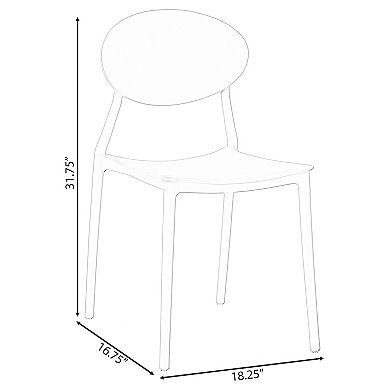 Modern Plastic Outdoor Dining Chair with Open Oval Back Design