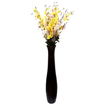 Decorative Contemporary Mango Wood Curved Shaped Floor Vase