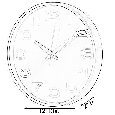 Modern Decorative Aluminum Round Wall Clock For Living Room, Kitchen, Dining Room
