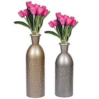 Modern Decorative Iron Hammered Tabletop Centerpiece Flower Vase