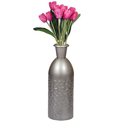 Modern Decorative Iron Hammered Tabletop Centerpiece Flower Vase
