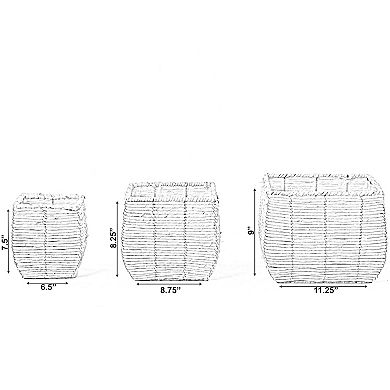 Woven Square Flowerpot Planter with Leak-Proof Plastic Lining