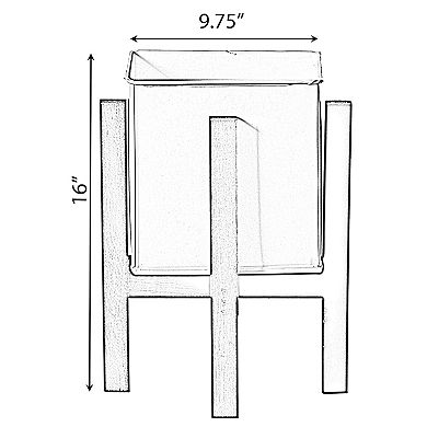 Indoor and Outdoor Iron Planting Box with Black Wooden Frame