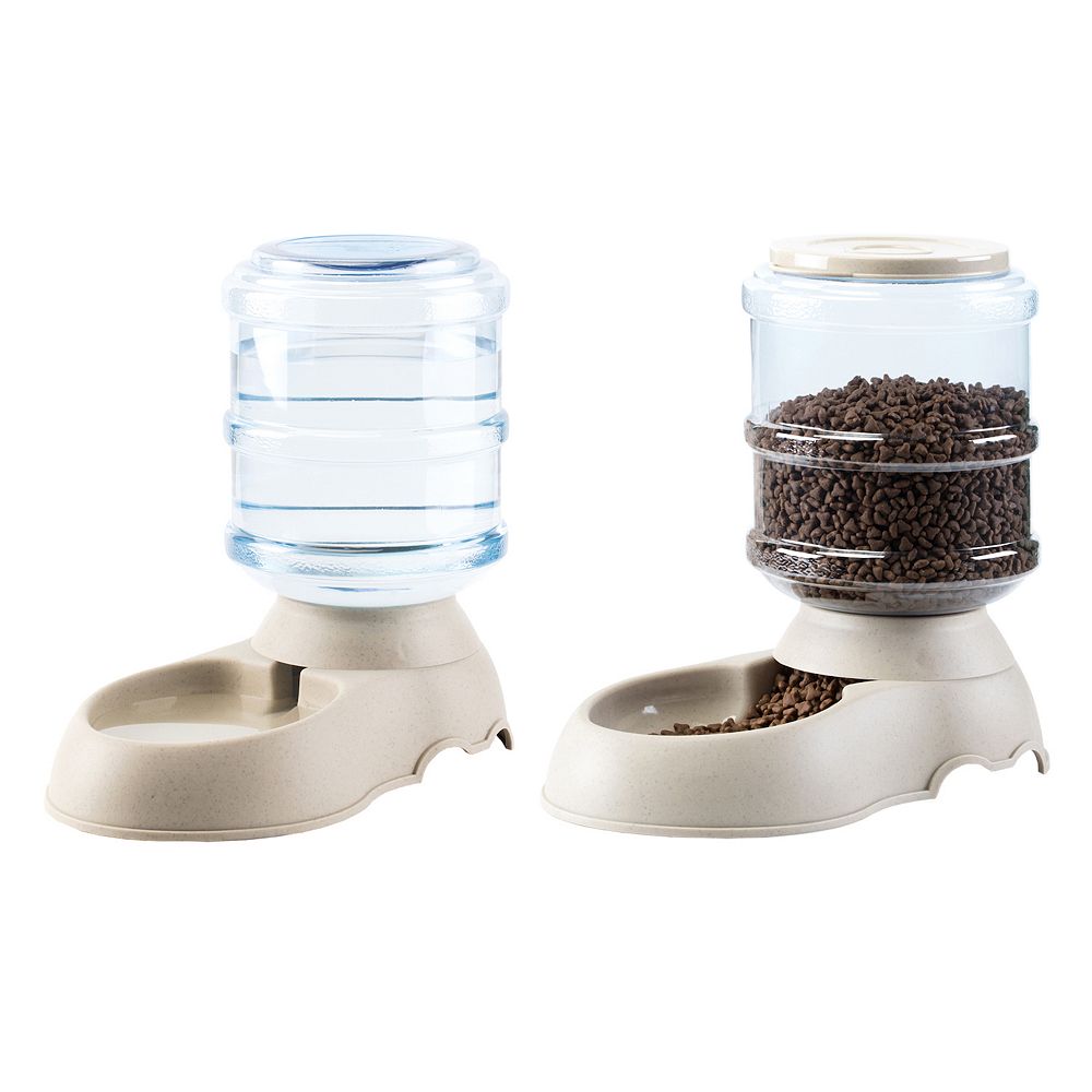 Automatic Self Dispensing Gravity Pet Feeder and Waterer for Cats and Dogs