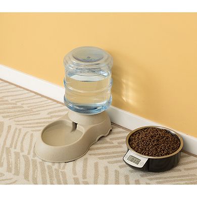 Automatic Self Dispensing Gravity Pet Feeder and Waterer for Cats and Dogs