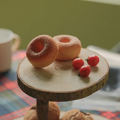 Two Tier Natural Tree Bark Server Tray with Rustic Appeal, Two Sizes Trays